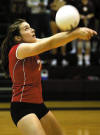Dara playing volleyball